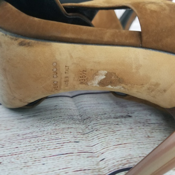 BARNEYS New York COOP Suede Peep Toe Shoes Sz 36.5 - Picture 8 of 8